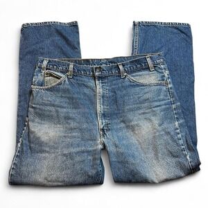 Vintage 80s Levi's orange tab 517 straight leg denim blue jeans fit 39x30